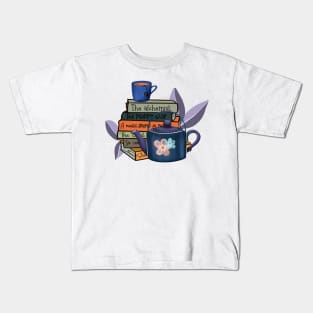 Books and tea, teapot Kids T-Shirt